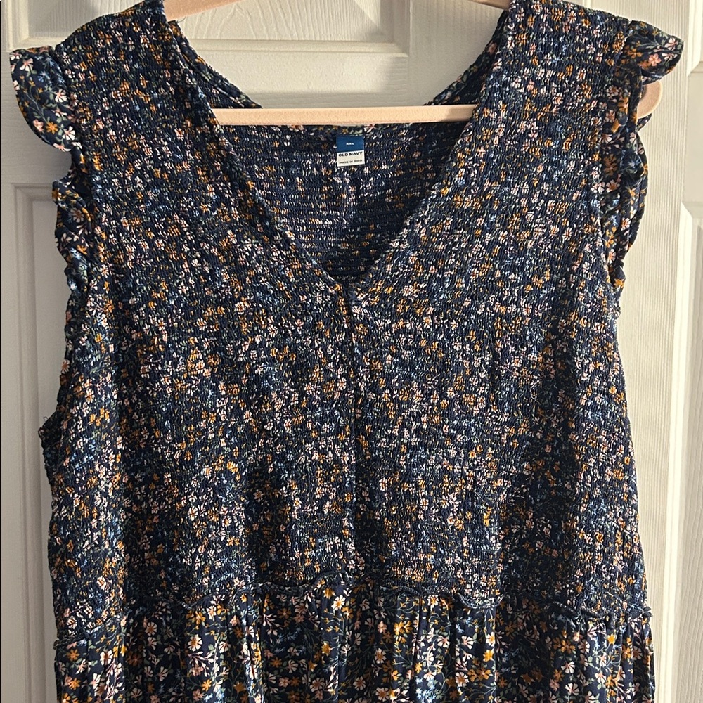 Old Navy XXL Navy Floral Dress - Picture 3 of 6